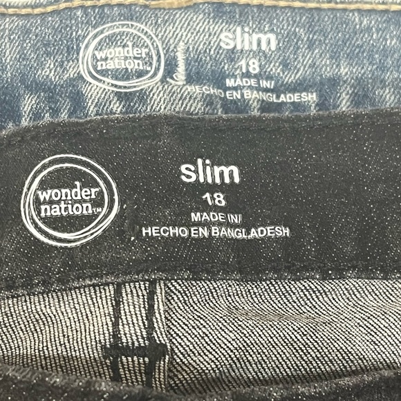 Wonder Nation bundle - size 18 slim dark grey distressed and blue EUC - Picture 6 of 9